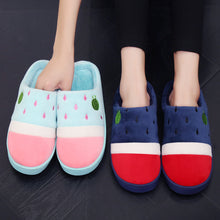 Cotton slippers handbags with couple thick winter end of the month House home warm indoor slippery plush slippers male winter